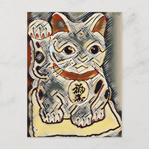 Carte Postale Maneki Neko