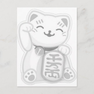 Carte Postale maneki neko grey