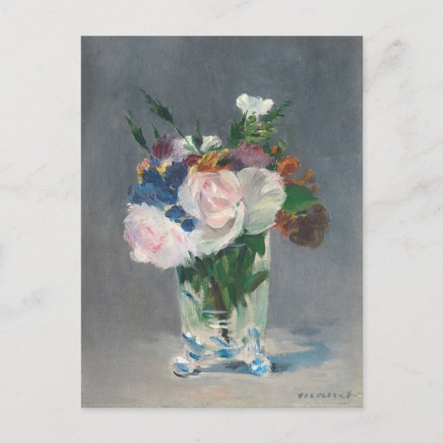Carte Postale Manet | Flowers dans un vase crystal, c.1882 (Devant)