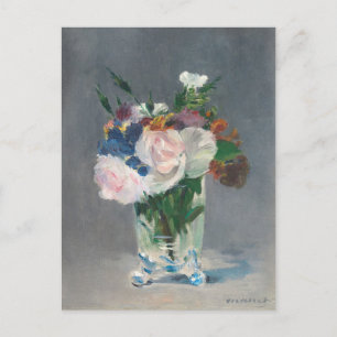 Carte Postale Manet Flowers dans un vase crystal, c.1882