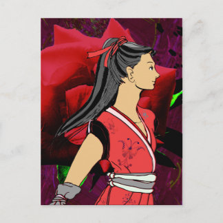 Carte Postale MANGA NINJA, fille