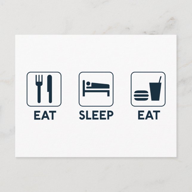 Carte Postale Mange Dormir Mange (Devant)