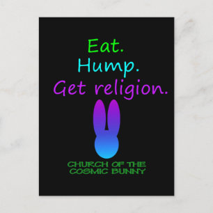 Carte Postale Mange Hump Religion Lapin Cosmique