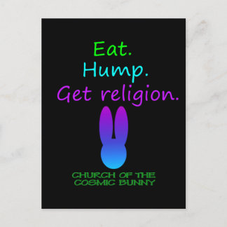 Carte Postale Mange Hump Religion Lapin Cosmique