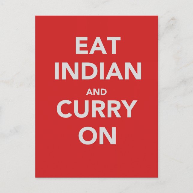 Carte Postale Mange indien et curry sur (Devant)