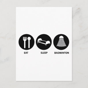 Carte Postale Mange Sleep Badminton