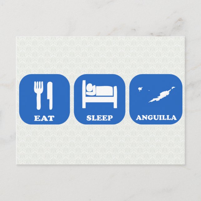 Carte Postale Manger Anguilla Sleep (Devant)