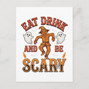 Carte Postale Manger Boire Et Être Effrayant Chemise Vintage Hal