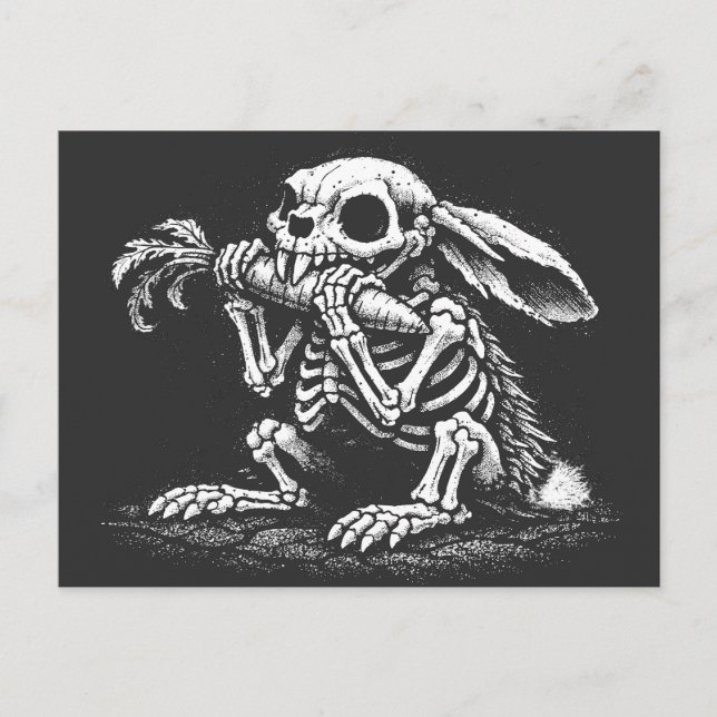 Carte Postale Manger des légumes – Lapin mort par BurnsInHell (Devant)