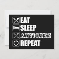 Manger. Dormir. Antiquités. Recommencer
