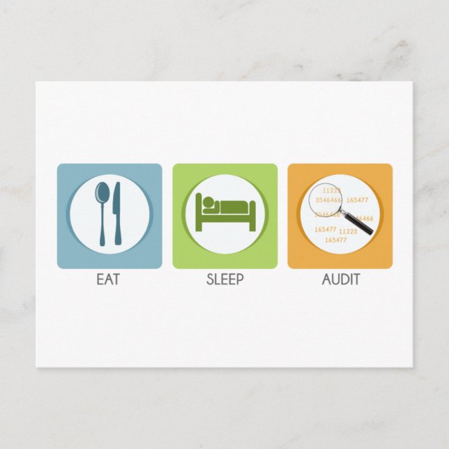 Carte Postale Manger Dormir Auditer ! (Devant)