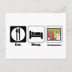 Carte Postale manger dormir backgammon