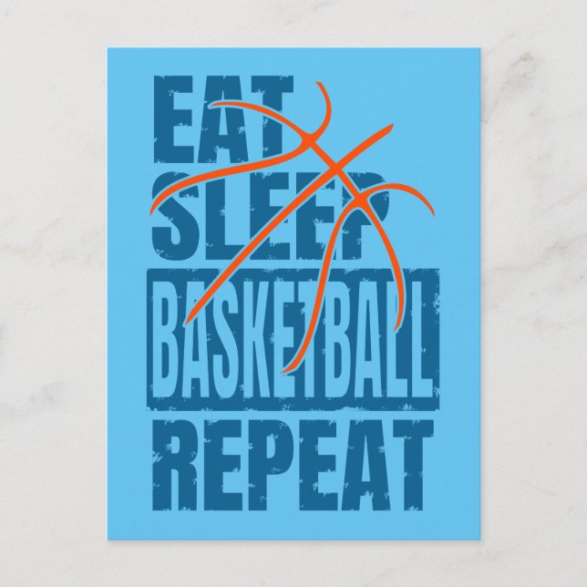 CARTE POSTALE MANGER DORMIR BASKETBALL RÉPÉTER (Devant)