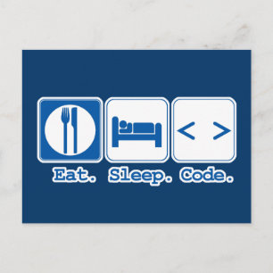 Carte Postale manger dormir coder (html)