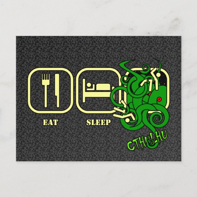 Carte postale Manger - Dormir - Cthulhu (Devant)