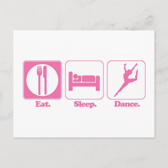 Carte Postale manger dormir danser (Devant)