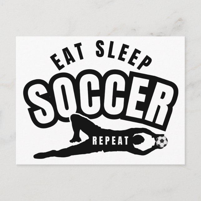 Carte Postale manger dormir football répéter  (Devant)