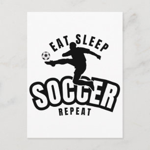 Carte Postale manger dormir football répéter 
