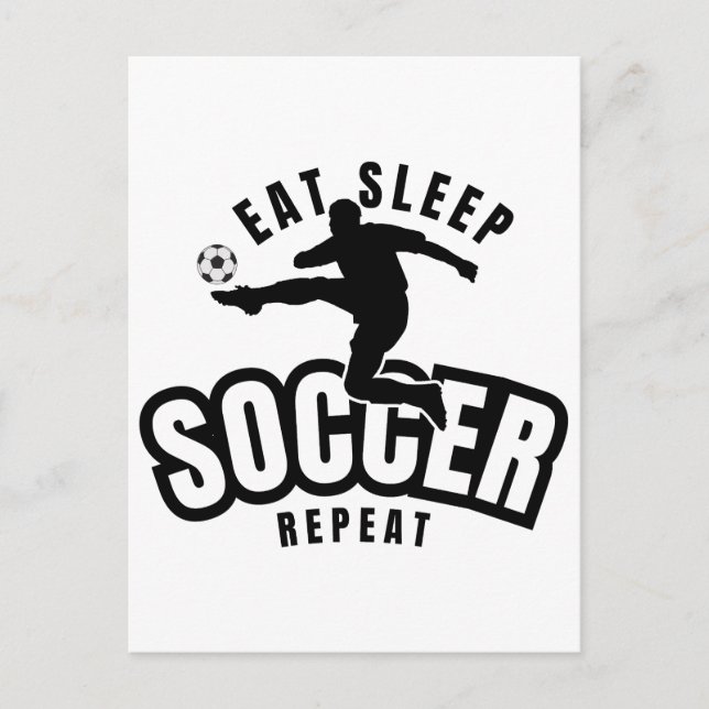 Carte Postale manger dormir football répéter  (Devant)