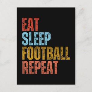 CARTE POSTALE MANGER DORMIR FOOTBALL RÉPÉTER