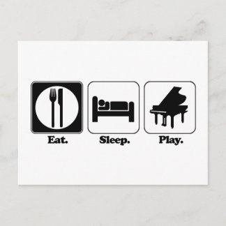 Carte Postale manger dormir jouer piano