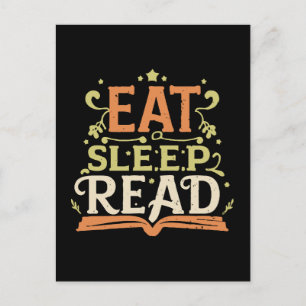 Carte Postale Manger Dormir Lire, Lecture Amusante