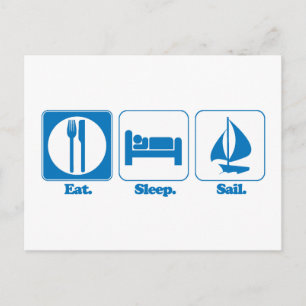 Carte Postale manger dormir naviguer