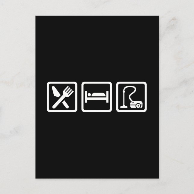Carte Postale Manger dormir nettoyer (Devant)