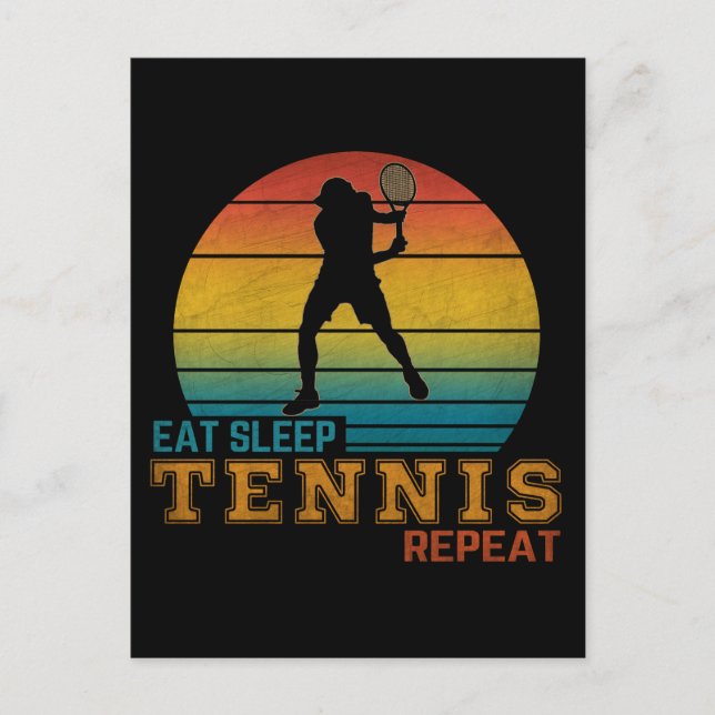 Carte Postale Manger Dormir Tennis Répéter (Devant)