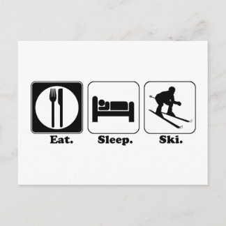 Carte Postale manger du ski de nuit