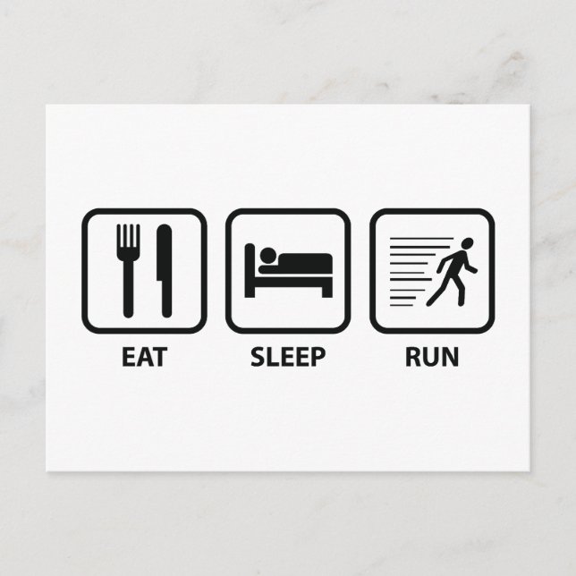 Carte Postale Manger la course de sommeil (Devant)
