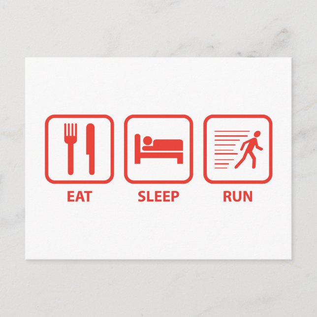 Carte Postale Manger la course de sommeil (Devant)