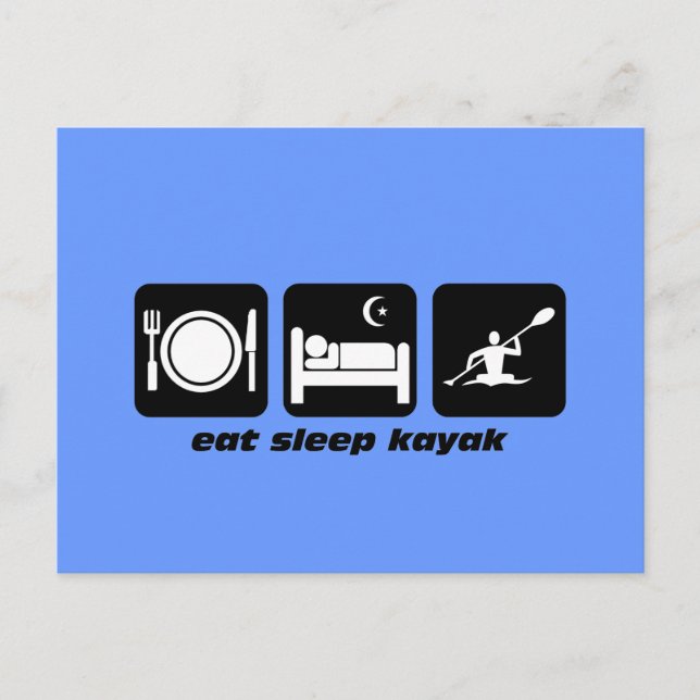 Carte Postale manger le kayak de sommeil (Devant)