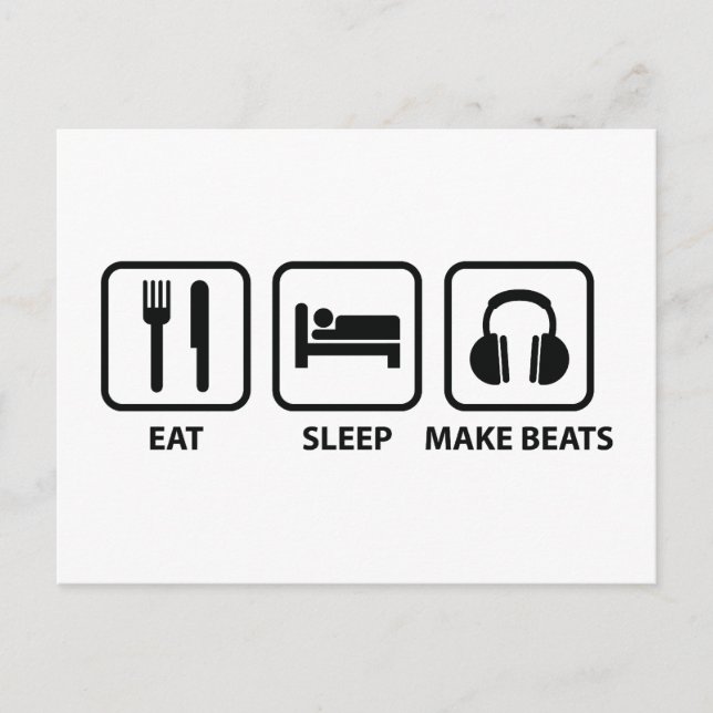 Carte Postale Manger Le Sommeil Faire Des Beats (Devant)