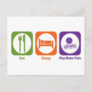Carte Postale Manger Le Sommeil Jouer Water Polo