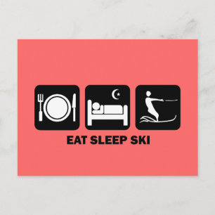 Carte Postale manger l'eau du sommeil ski