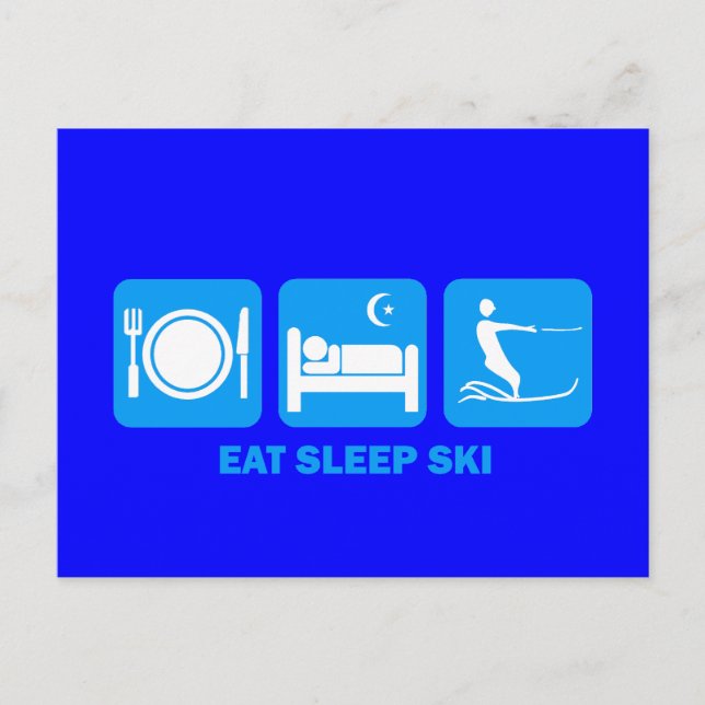 Carte Postale manger l'eau du sommeil ski (Devant)