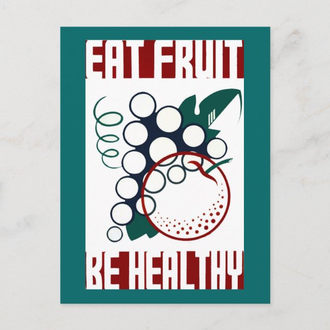 Carte Postale Manger les fruits être en santé (Devant)