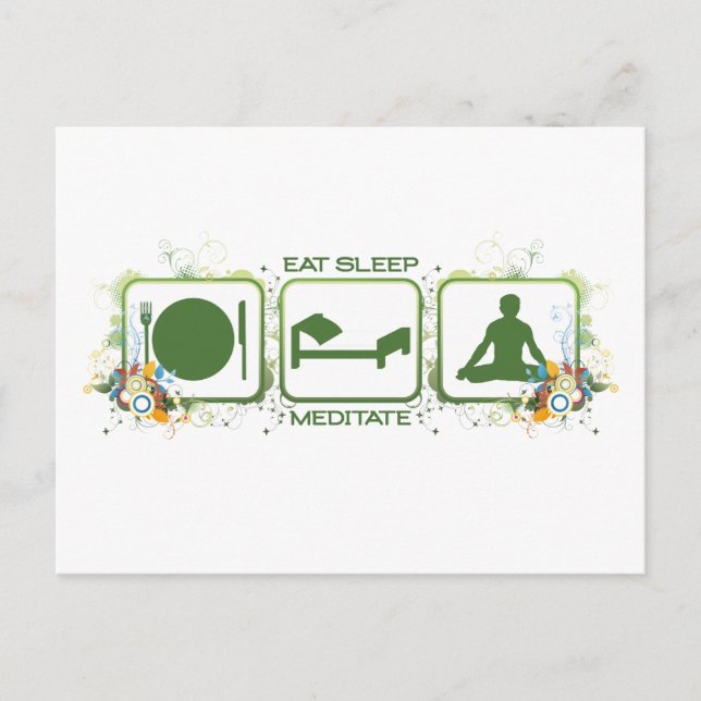 Carte Postale Manger Méditer le sommeil (Devant)