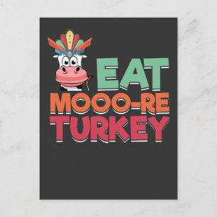 Carte Postale Manger Plus de Dinde Vacances de Thanksgiving Vach