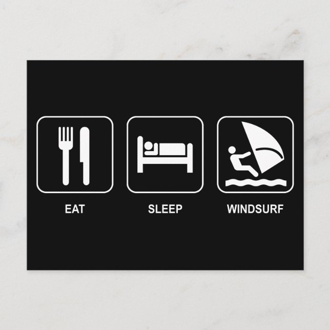 Carte Postale Manger Sleep Windsurf (Devant)