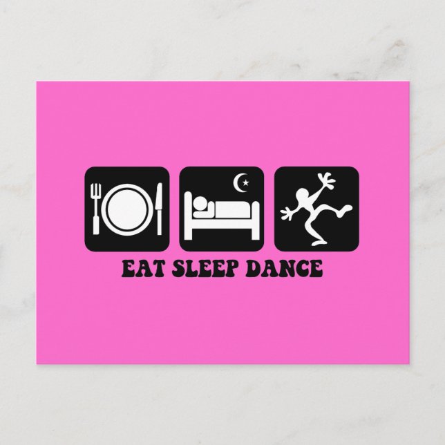 Carte Postale manger sommeil danse (Devant)