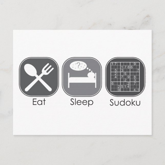 Carte Postale Manger Sudoku Sleep Copie (Devant)