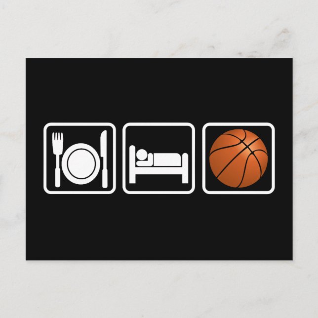 Carte Postale Mangez, Dormez, Basket-ball (Devant)