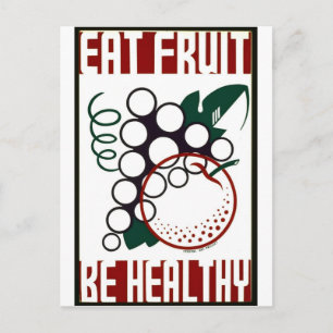 Carte Postale Mangez du fruit - soyez sain - affiche de WPA -