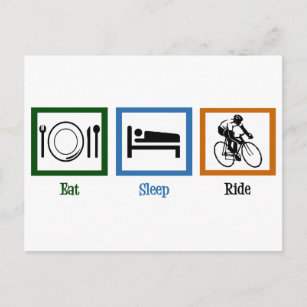 Carte Postale Mangez la marche du sommeil (cyclistes)