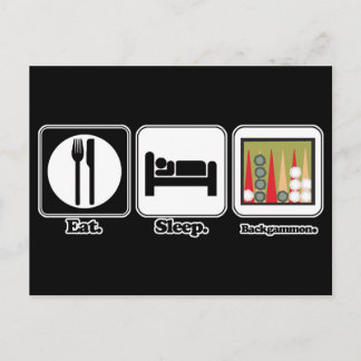 Carte Postale mangez le backgammon de sommeil