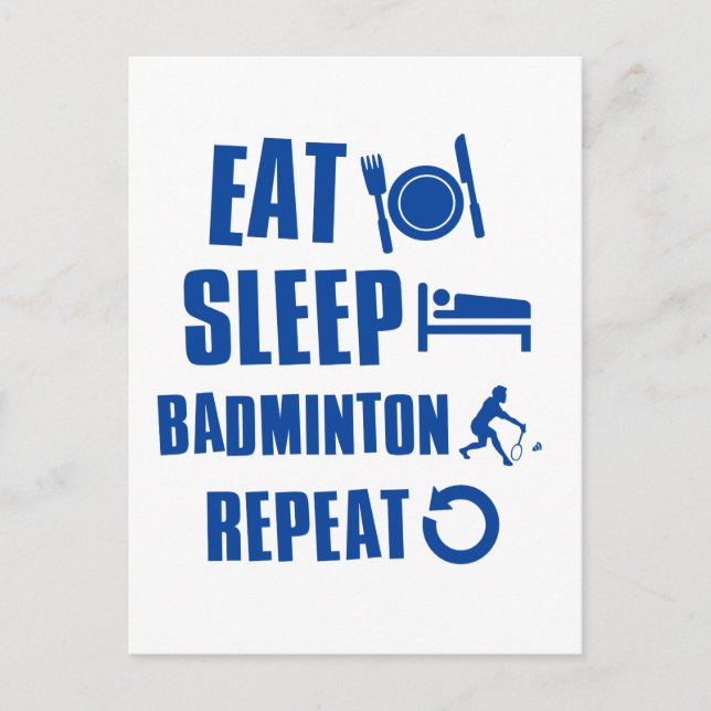 Carte Postale Mangez le Badminton (Devant)