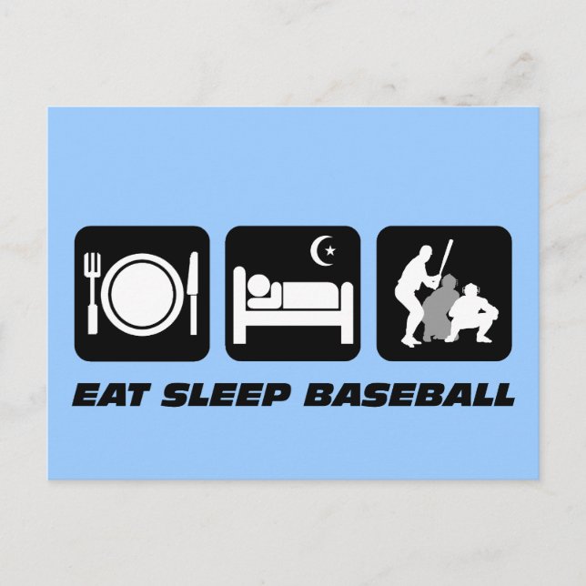 Carte Postale Mangez le baseball de sommeil (Devant)