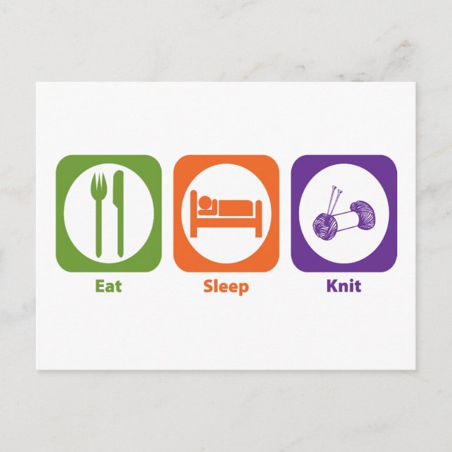 Carte Postale Mangez le Knit de sommeil (Devant)